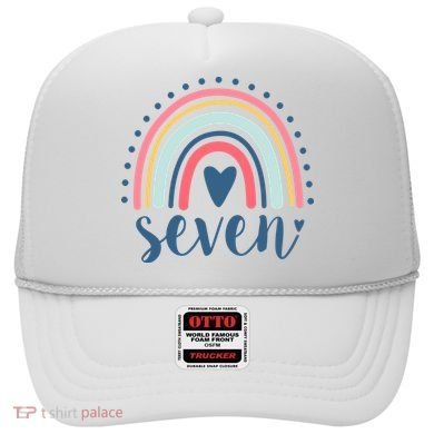 7th Birthday Rainbow Seven Year Old Cute Hat