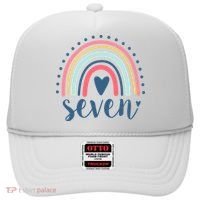 7th Birthday Rainbow Seven Year Old Cute Hat thumb 0