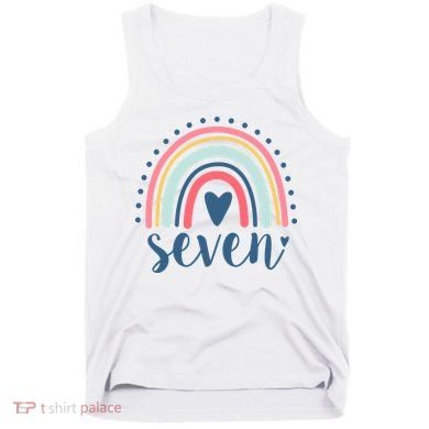 7th Birthday Rainbow Seven Year Old Cute Tank Top