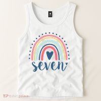 7th Birthday Rainbow Seven Year Old Cute Tank Top thumb 2