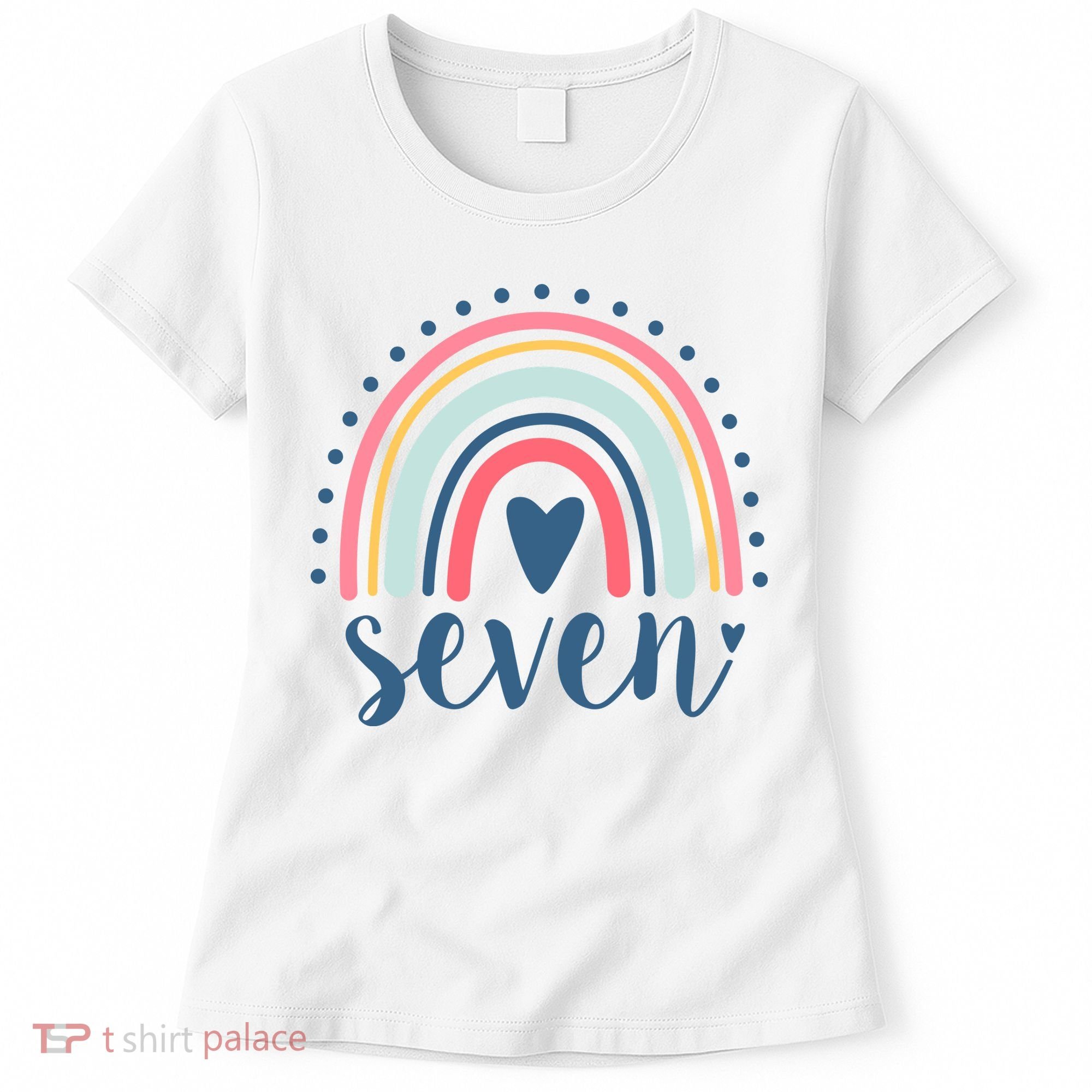7th Birthday Rainbow Seven Year Old Cute Women's T-Shirt