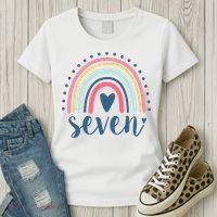 7th Birthday Rainbow Seven Year Old Cute Women's T-Shirt thumb 3