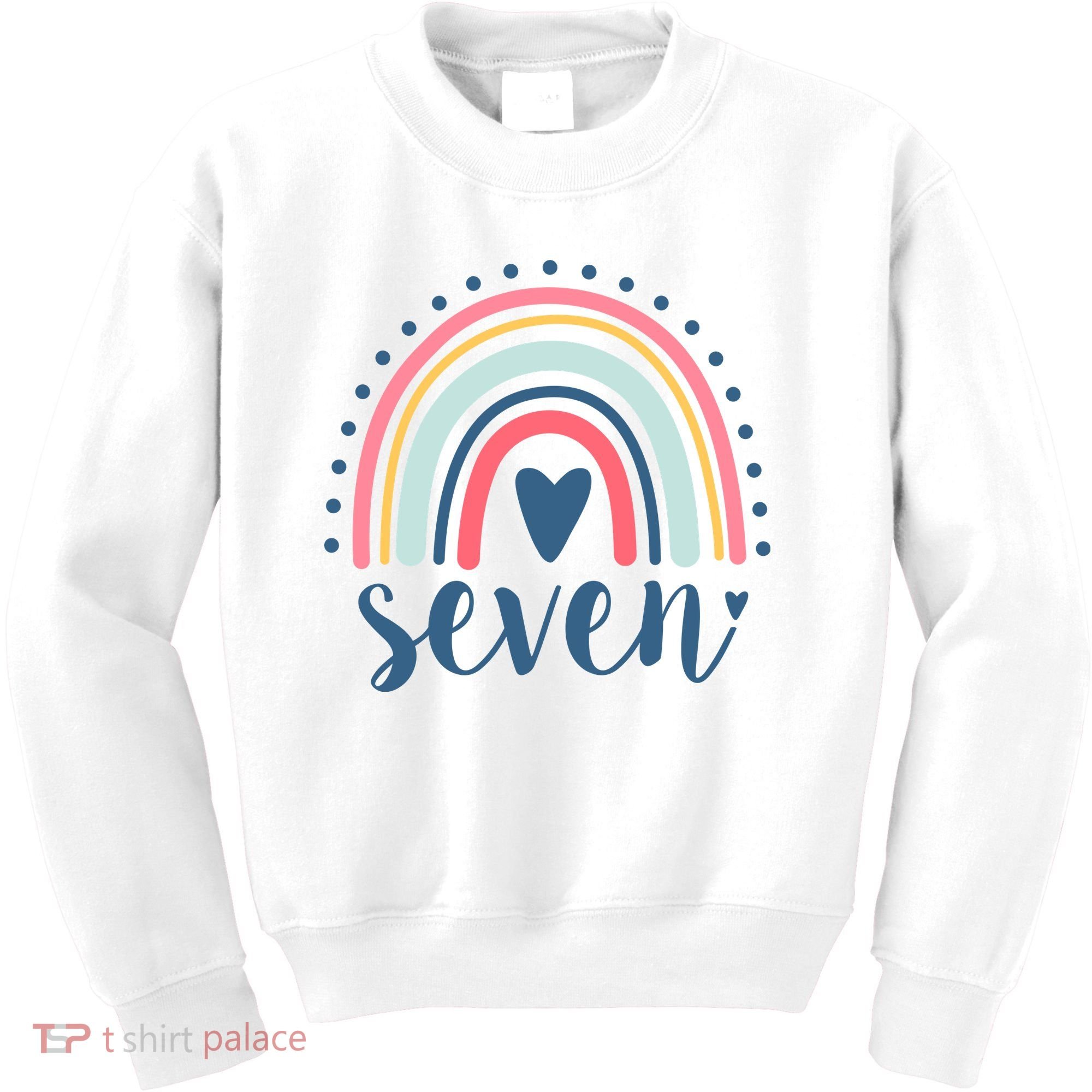 7th Birthday Rainbow Seven Year Old Cute Kids Sweatshirt