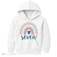 7th Birthday Rainbow Seven Year Old Cute Kids Hoodie thumb 0