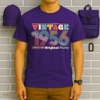70th Birthday Retro Style Vintage 1956 Original Parts T-Shirt thumb 6