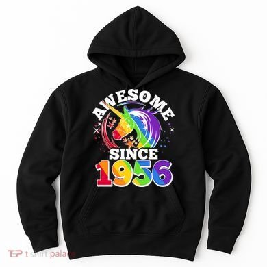 70th Birthday Rainbow Unicorn Awesome Since 1956 Hoodie