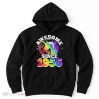 70th Birthday Rainbow Unicorn Awesome Since 1956 Hoodie thumb 0