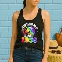 70th Birthday Rainbow Unicorn Awesome Since 1956 Women's Tank Top thumb 2