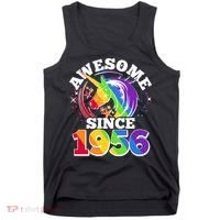 70th Birthday Rainbow Unicorn Awesome Since 1956 Tank Top thumb 0