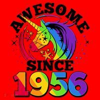 70th Birthday Rainbow Unicorn Awesome Since 1956 Santa Hat thumb 1