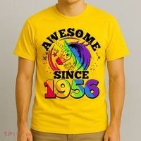 70th Birthday Rainbow Unicorn Awesome Since 1956 T-Shirt thumb 3