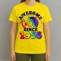 70th Birthday Rainbow Unicorn Awesome Since 1956 T-Shirt thumb 4