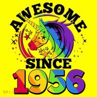 70th Birthday Rainbow Unicorn Awesome Since 1956 T-Shirt thumb 7