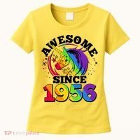 70th Birthday Rainbow Unicorn Awesome Since 1956 Women's T-Shirt thumb 0