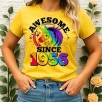 70th Birthday Rainbow Unicorn Awesome Since 1956 Women's T-Shirt thumb 2