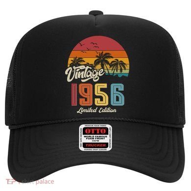 70th Birthday Retro Vintage 1956 Tropical Palm Trees Hat