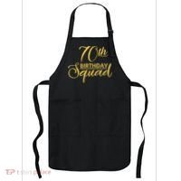 70th Birthday Squad Party Birthday Bday Yellow Gold Birthday Apron thumb 0