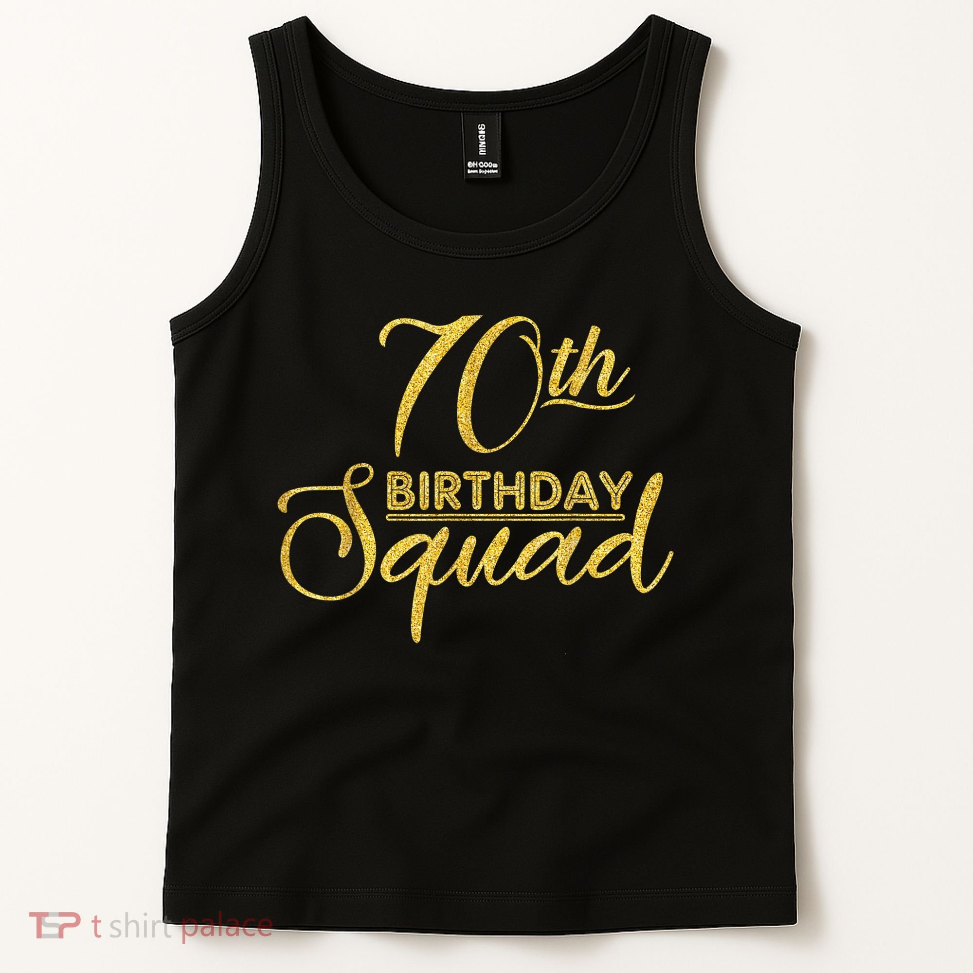 70th Birthday Squad Party Birthday Bday Yellow Gold Birthday Tank Top