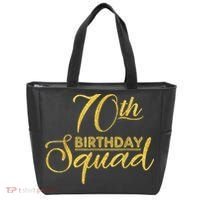 70th Birthday Squad Party Birthday Bday Yellow Gold Birthday Tote Bag thumb 0