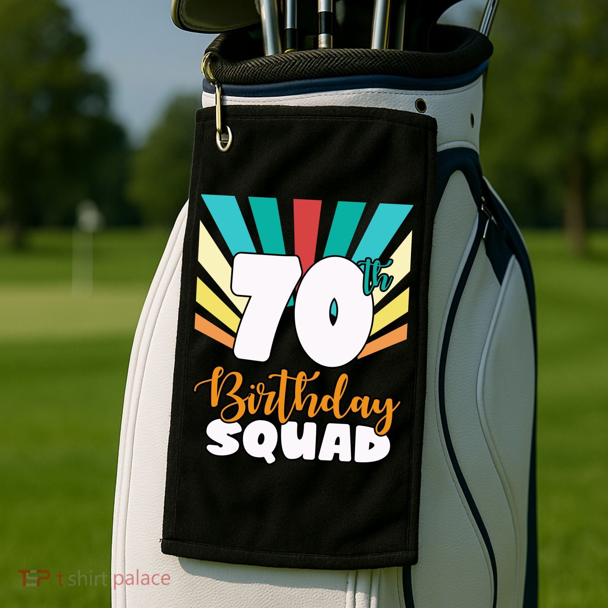 70th Birthday Squad 70 Years Old Golf Towel