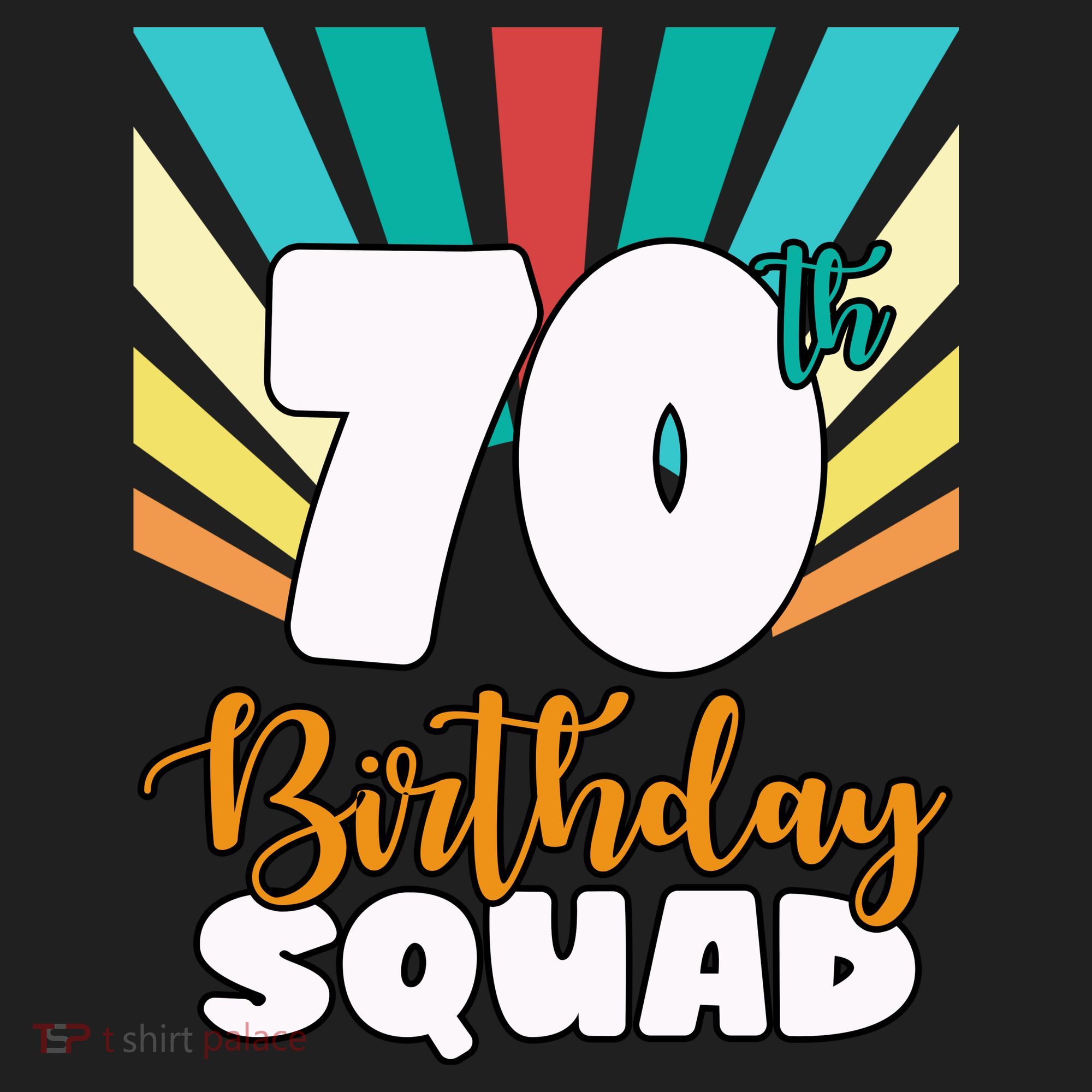 70th Birthday Squad 70 Years Old Golf Towel