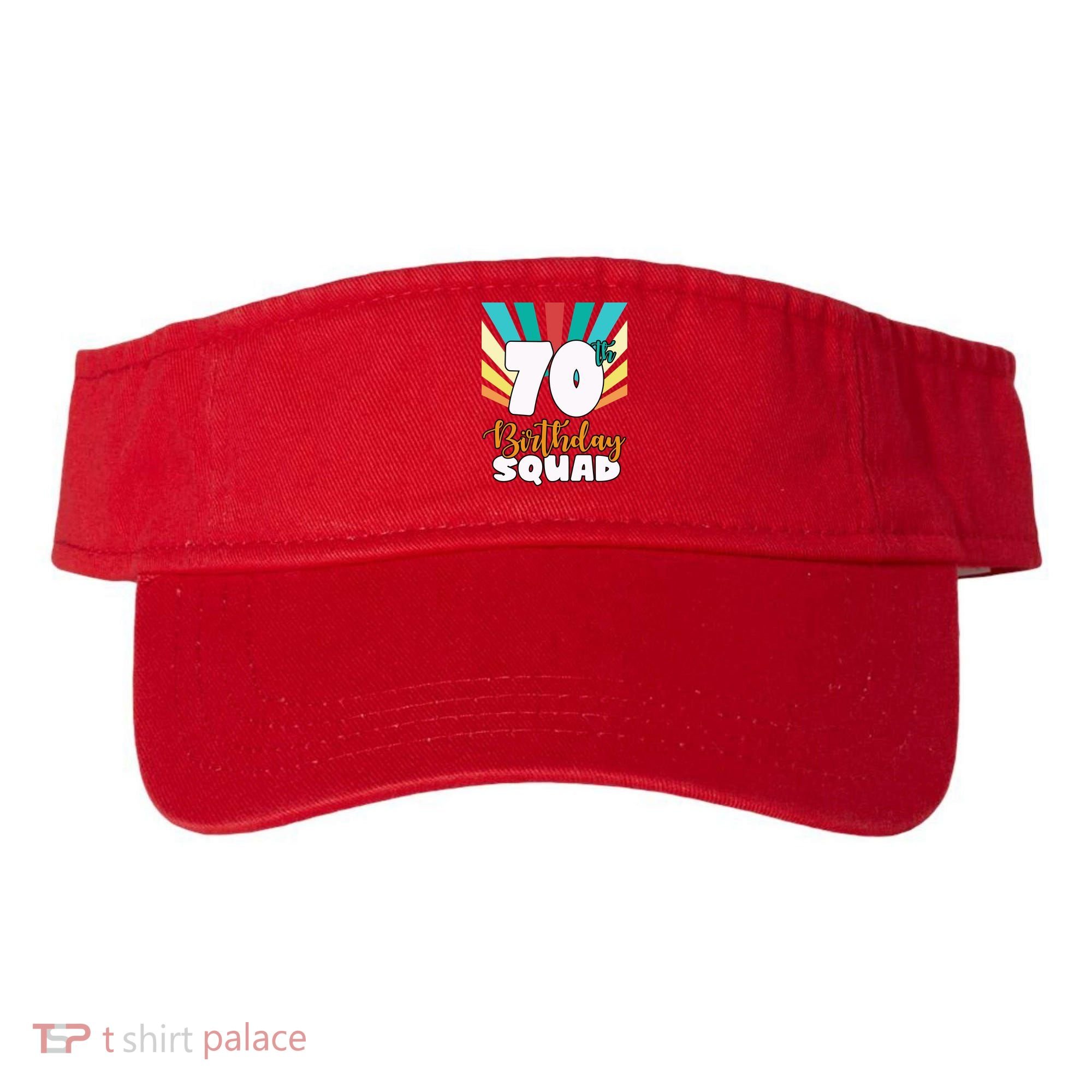 70th Birthday Squad 70 Years Old Visor