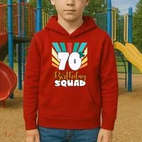 70th Birthday Squad 70 Years Old Kids Hoodie thumb 2