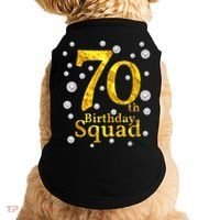 70th Birthday Squad Party Bday Gold Pearl Print Matching Doggie Tank thumb 0