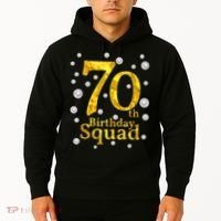 70th Birthday Squad Party Bday Gold Pearl Print Matching Hoodie thumb 2