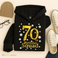 70th Birthday Squad Party Bday Gold Pearl Print Matching Hoodie thumb 4