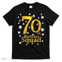 70th Birthday Squad Party Bday Gold Pearl Print Matching T-Shirt thumb 0