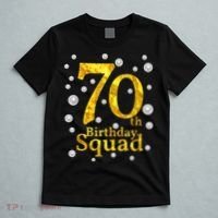 70th Birthday Squad Party Bday Gold Pearl Print Matching T-Shirt thumb 5