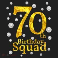 70th Birthday Squad Party Bday Gold Pearl Print Matching Beanie thumb 2
