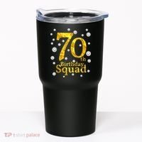 70th Birthday Squad Party Bday Gold Pearl Print Matching Tumbler thumb 0