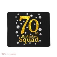 70th Birthday Squad Party Bday Gold Pearl Print Matching Mousepad thumb 0