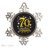 70th Birthday Squad Party Bday Gold Pearl Print Matching Ornament thumb 0