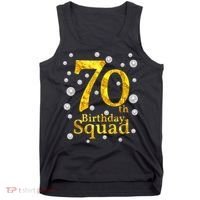 70th Birthday Squad Party Bday Gold Pearl Print Matching Tank Top thumb 0