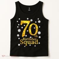 70th Birthday Squad Party Bday Gold Pearl Print Matching Tank Top thumb 2