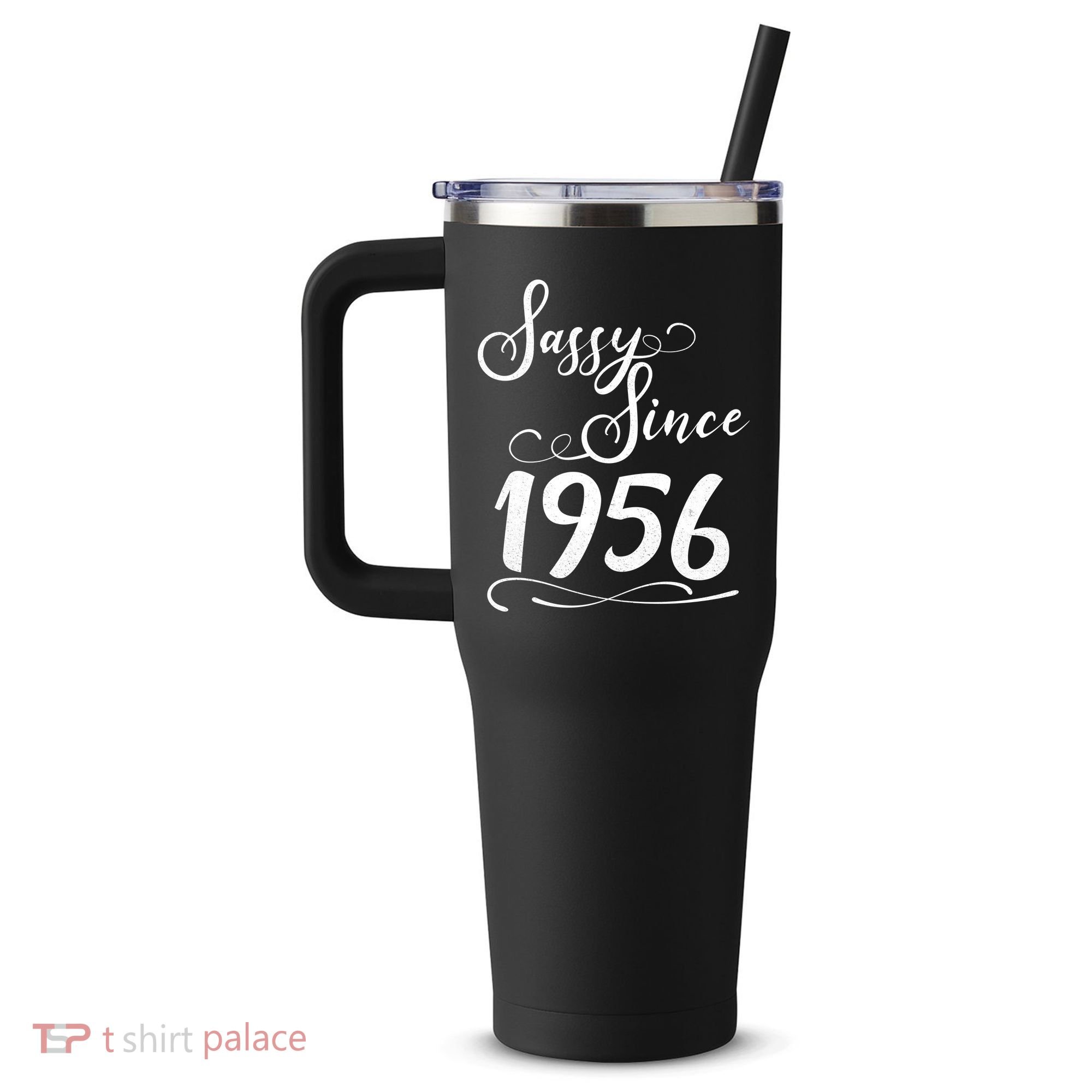 70th Birthday Sassy Since 1956 40oz Vacuum Insulated Stainless Steel Travel Tumbler