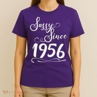 70th Birthday Sassy Since 1956 T-Shirt thumb 4