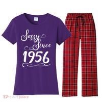 70th Birthday Sassy Since 1956 Women's Flannel Pajama Set thumb 0