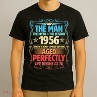 70th Birthday The Man The Myth The Legend 1956 One Of A Kind Limited Edition T-Shirt thumb 3