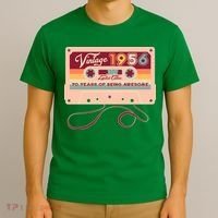 70th Birthday Vintage 1956 Limited Edition Cassette Tape T-Shirt thumb 3