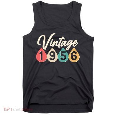 70th Birthday Vintage 1956 Retro Teardrop Design  Tank Top