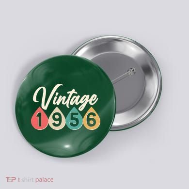 70th Birthday Vintage 1956 Retro Teardrop Design  Button