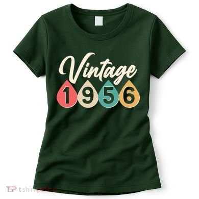 70th Birthday Vintage 1956 Retro Teardrop Design  Women's T-Shirt