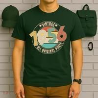 70th Birthday Vintage 1956 All Original Parts Emblem T-Shirt thumb 6