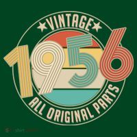 70th Birthday Vintage 1956 All Original Parts Emblem T-Shirt thumb 7