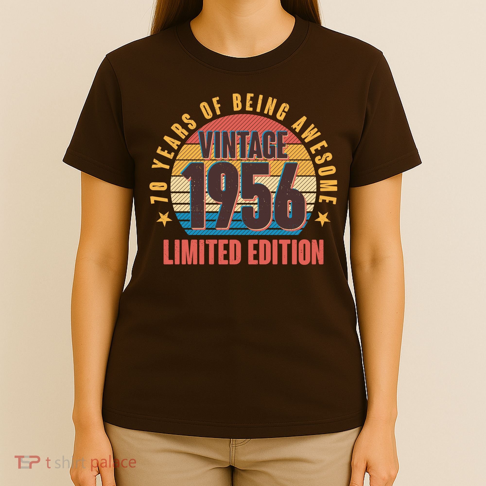 70th Birthday Vintage 1956 70 Years Of Being Awesome Limited Edition  T-Shirt