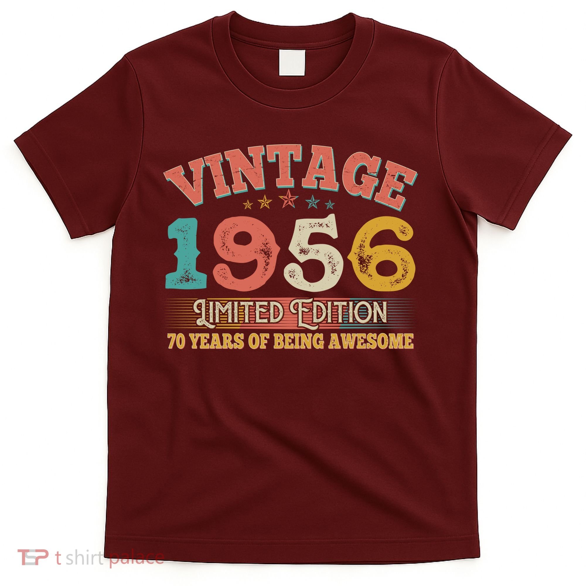 70th Birthday Vintage 1956 Limited Edition 70 Years Of Being Awesome T-Shirt